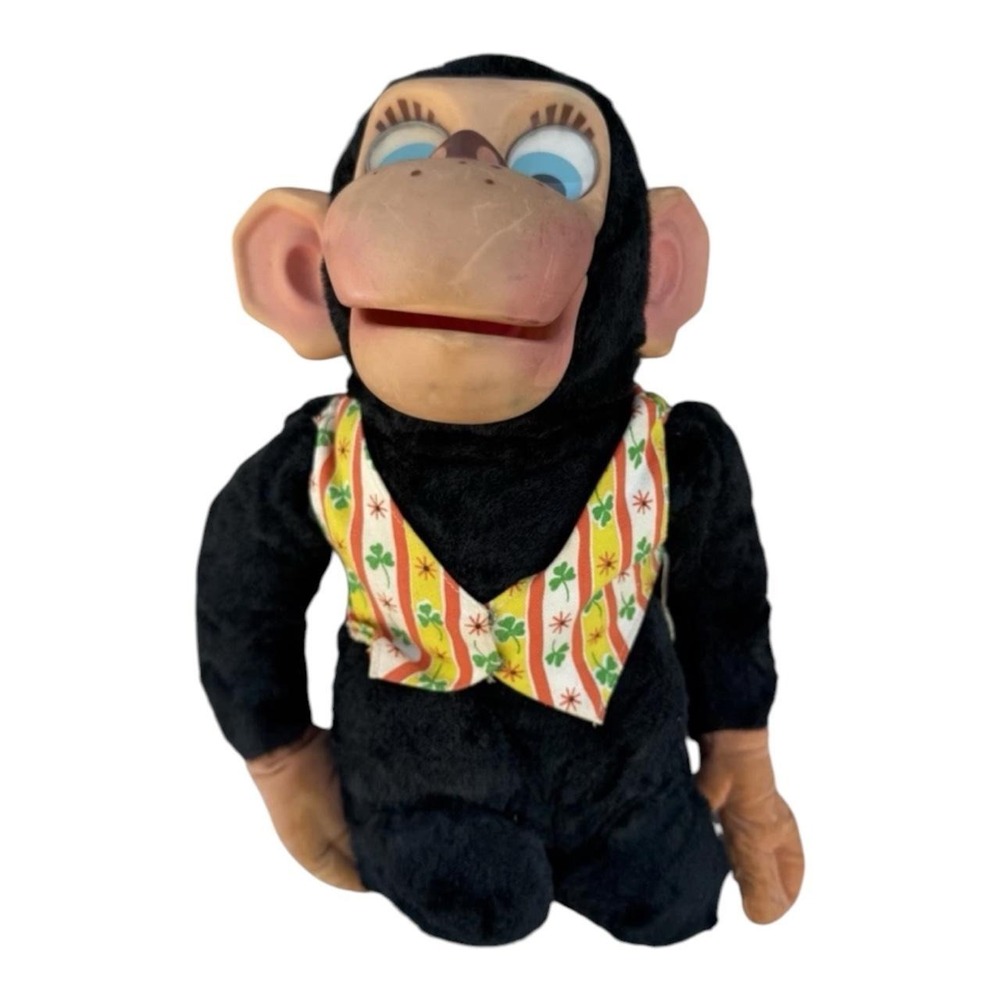 VINTAGE 1964 Mattel Chester O' Chimp Pull String Talking Monkey Rubber Face Toy